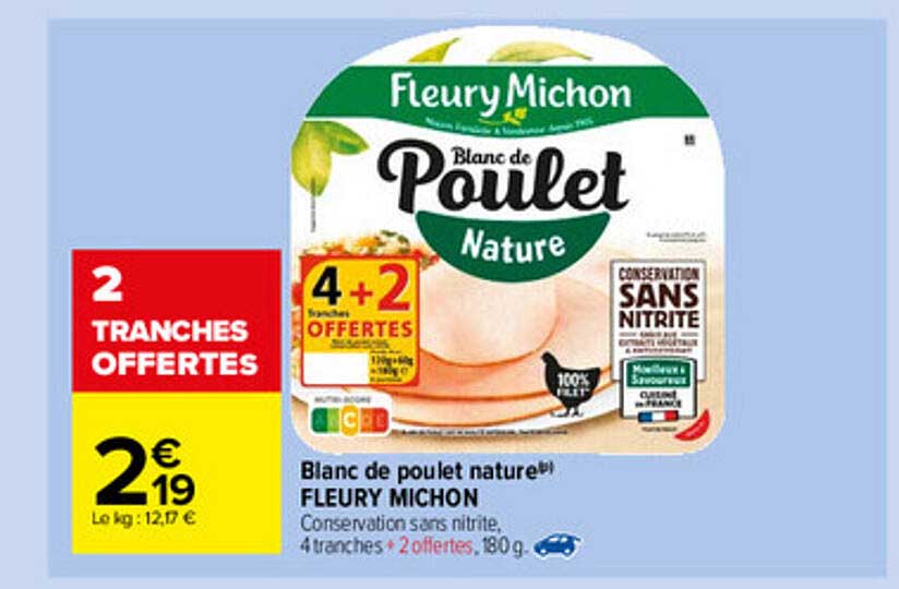 blanc de poulet nature fleury michon