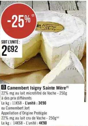 camembert isigny sainte mère