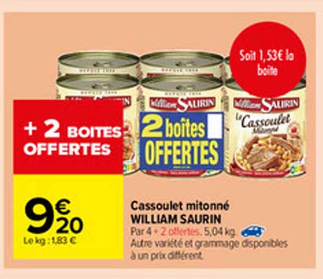 cassoulet mitonné william saurin