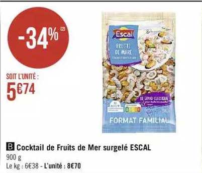 Cocktail De Fruits De Mer Surgelé Escal