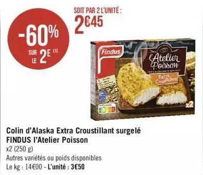 colin d'alaska extra croustillant surgelé findus l'atelier poisson
