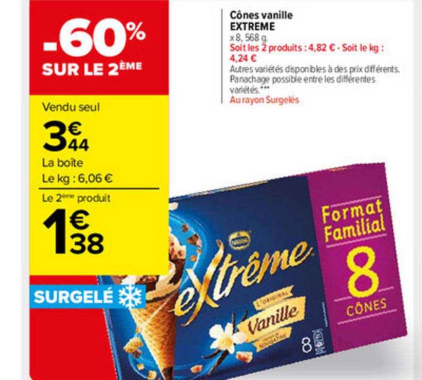 Cônes Vanille Extême