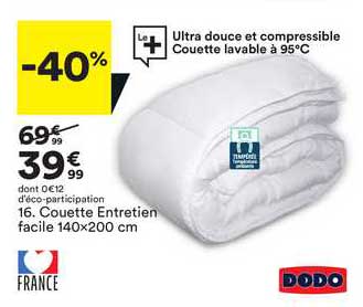couette entretien facile 140x200 cm dodo
