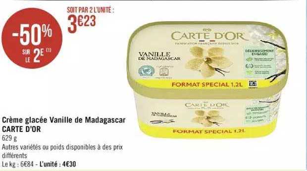 Crème Glacée Vanille De Madagascar Carte D'or