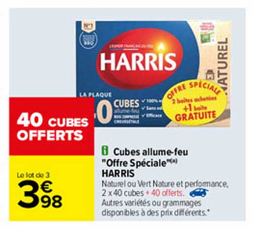 cubes allume-feu "offre spéciale harris