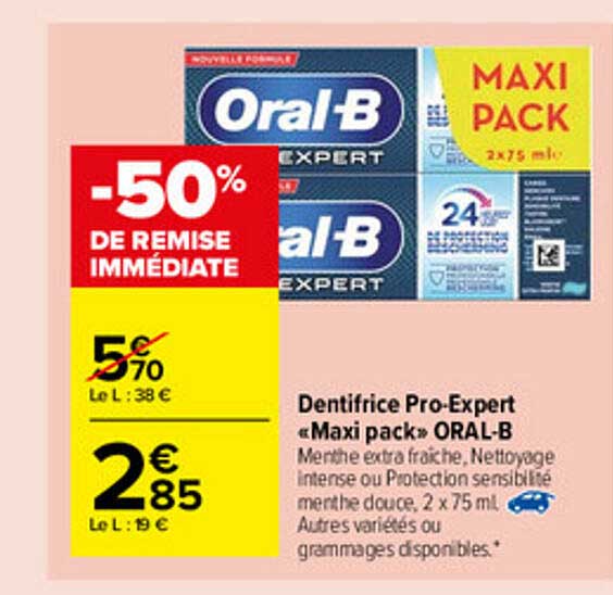 dentifrice pro-expert «maxi pack» oral-b