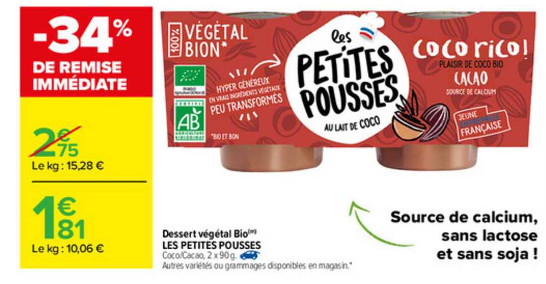 dessert végétal bio les petites pousses