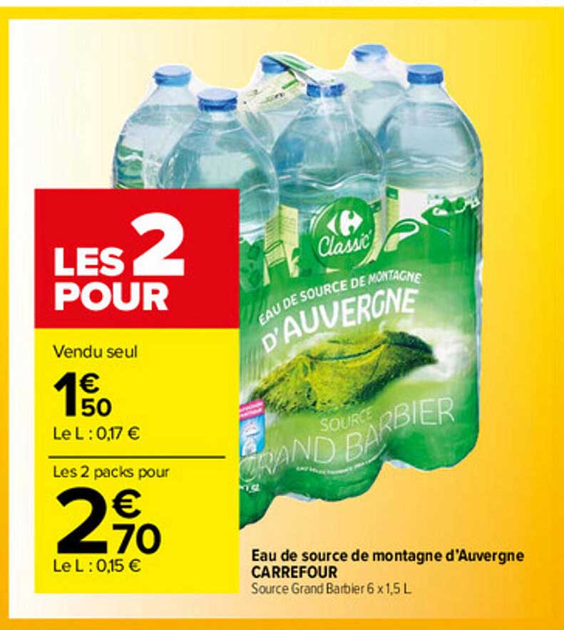 Eau De Source De Montagne D'auvergne Carrefour