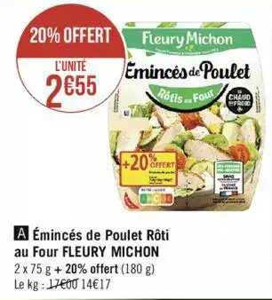 émincés de poulet rôti au four fleury michon