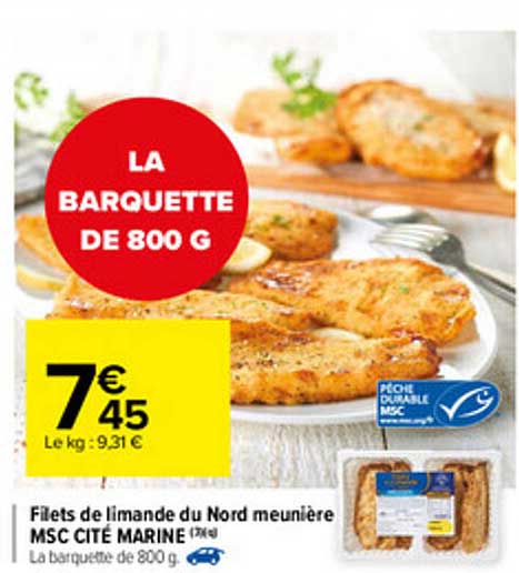 filets de limande du nord meunière msc cité marine