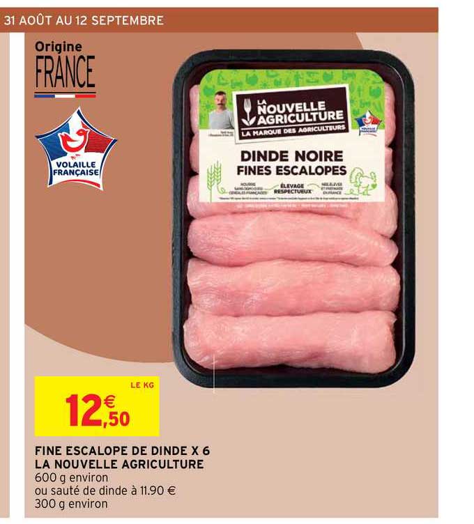 fine escalope de dinde x6 la nouvelle agriculture