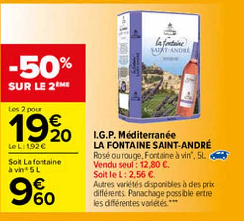 i.g.p. méditerranées la fontaine saint-andré -50% sur le 2ème