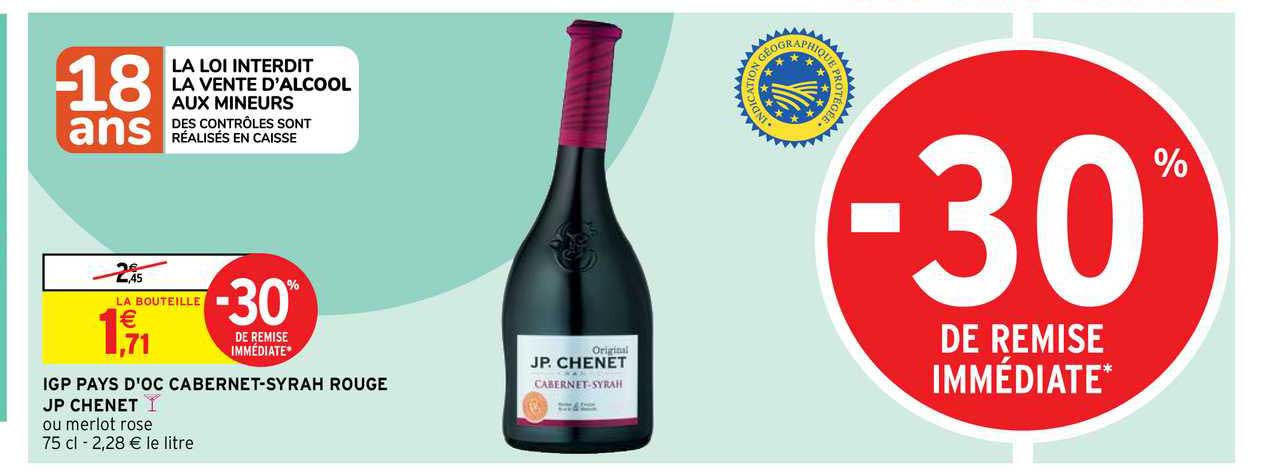 igp pays d'oc cabernet-syrah rouge jp chenet