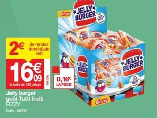 jelly burger goût tutti frutti fizzy