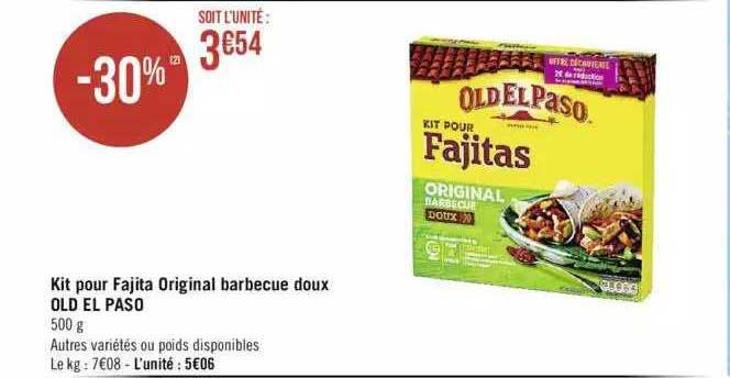 kti pour fajita original barbecue doux old el paso