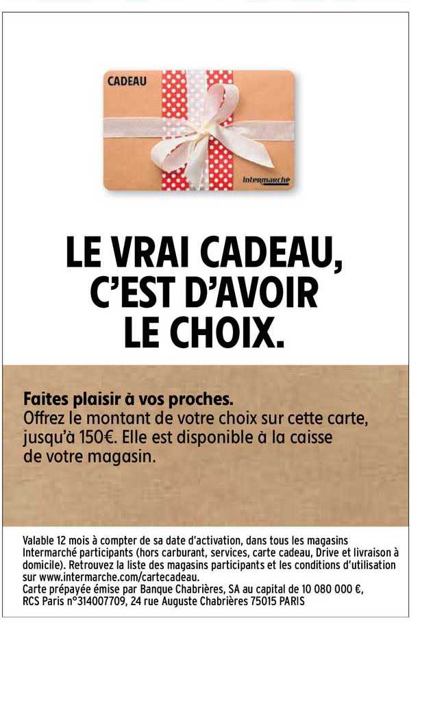 Le Vrai Cadeau, C'est D'avoir Le Choix