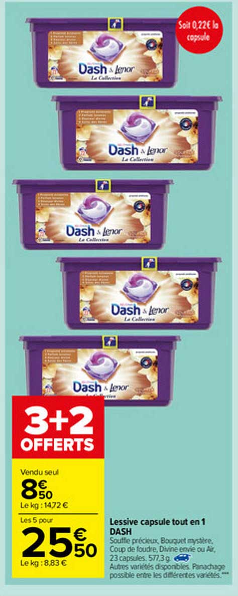 Lessive Capsule Tout En 1 Dash
