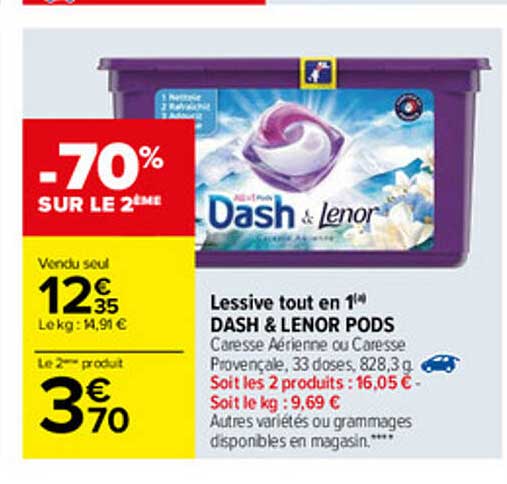 Lessive Tout En 1 Dash & Lenor Pods