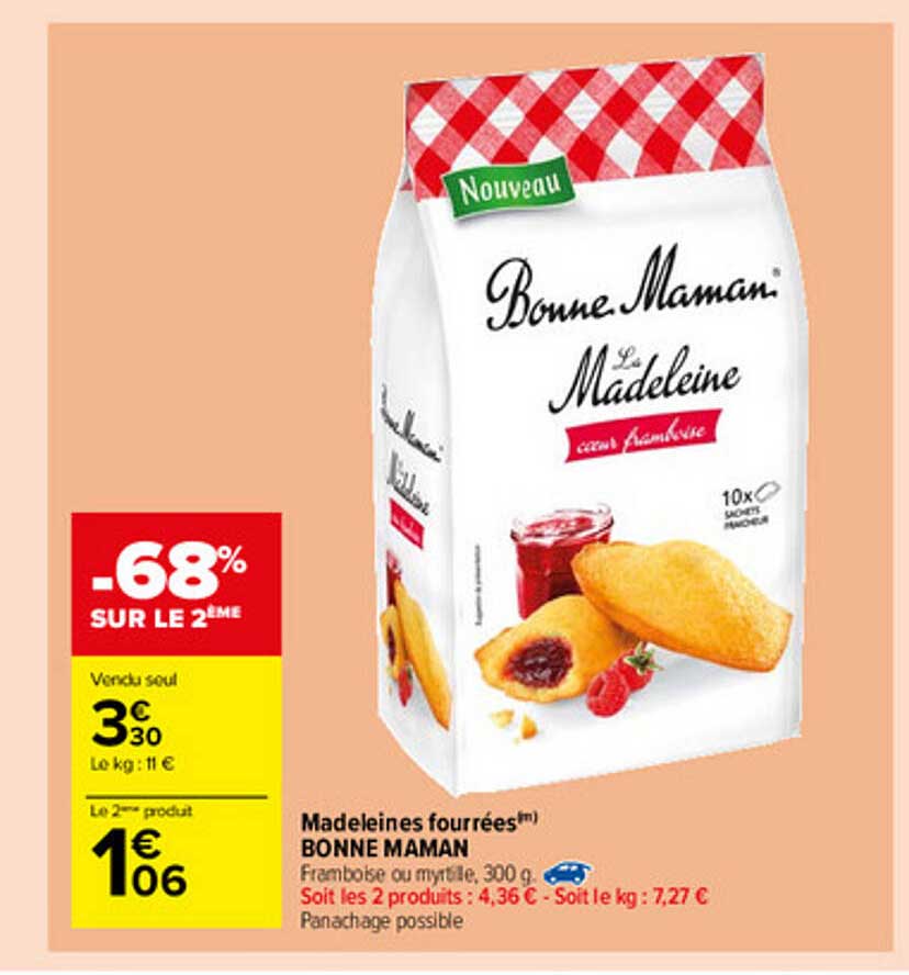 madeleines fourrés bonne maman