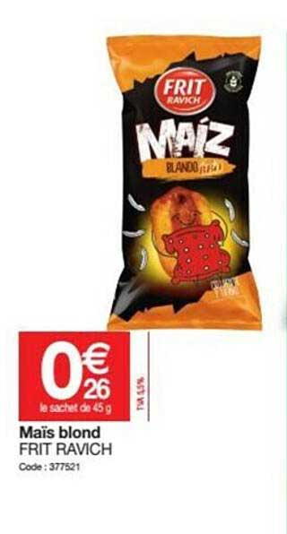 maïs blond frit ravich