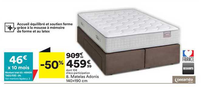matelas adonis 140x190 cm