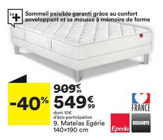 matelas egérie 140x190 cm epeda