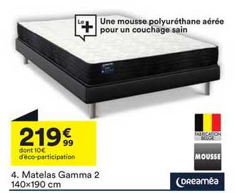 matelas gamma 2 140x190 cm dreaméa