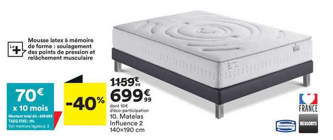 matelas influence 2 140x190 cm