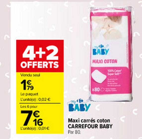 Maxi Carrés Coton Carrefour Baby