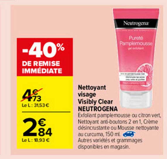 nettoyant visage visibly clear neutrogena