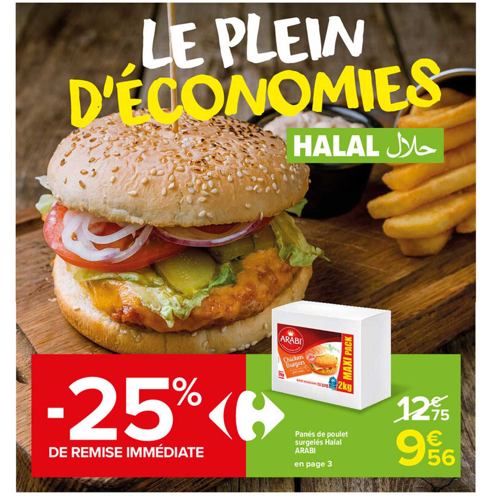 panés de poulet surgelés halal arabi