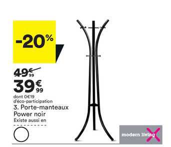 porte-manteaux power noir