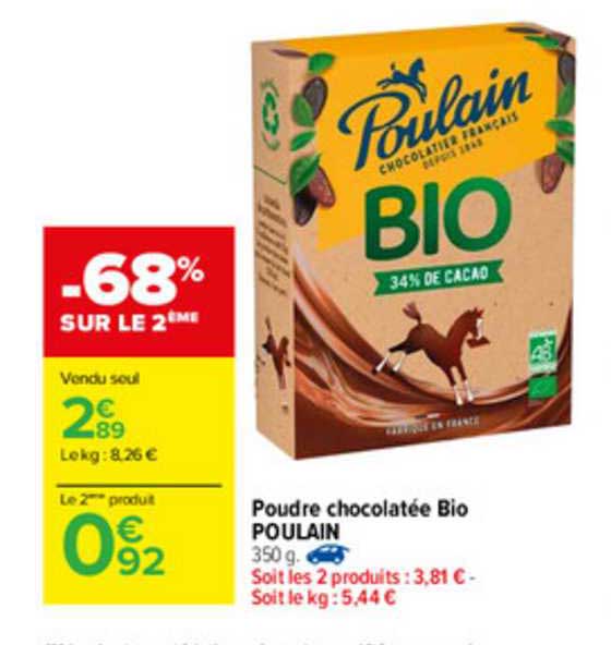 Poudre Chocolatée Bio Poulain