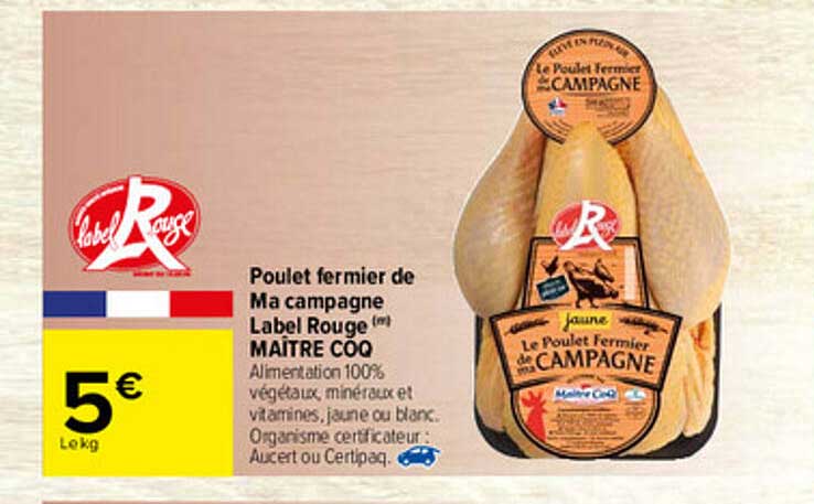 poulet fermier de ma campagne label rouge maître coq