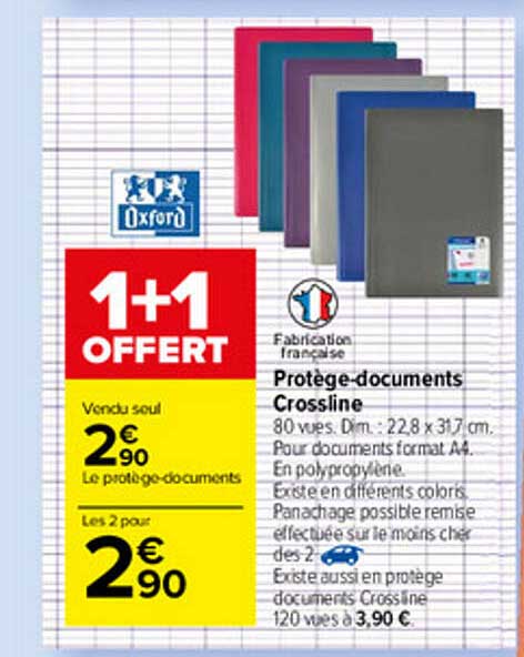 protège-documents crossline oxford