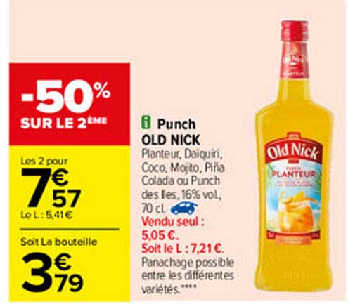 punh old nick -50% sur le 2ème