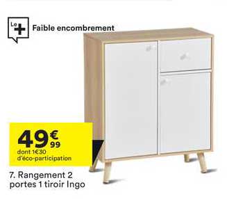 rangement 2 portes 1 tiroir ingo