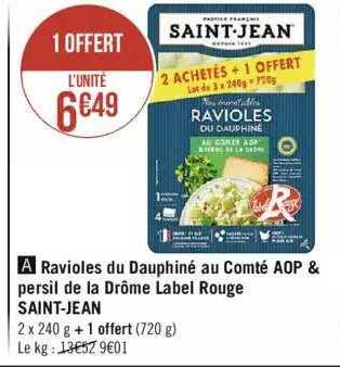 ravioles du dauphiné au comté aop & persil de la drôme label rouge saint-jean