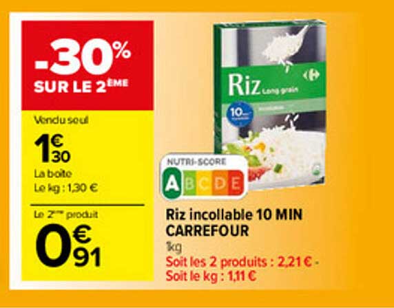riz incollable 110 min carrefour