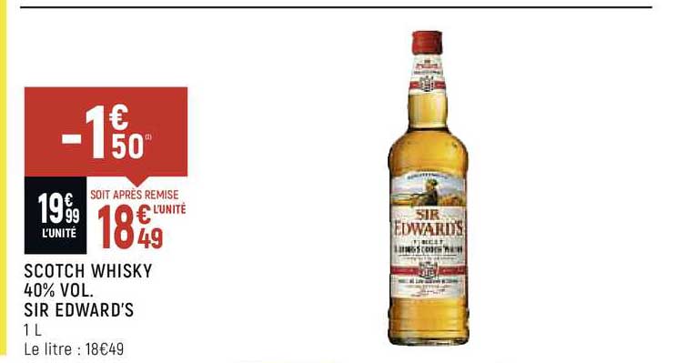 scotch whisky 40% vol. sir edward's