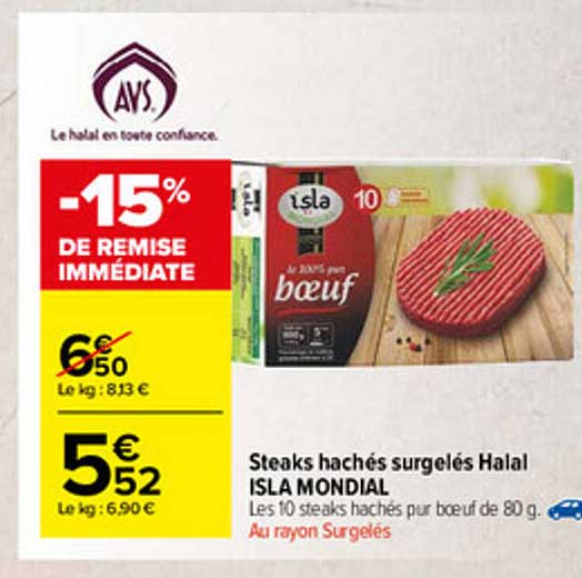 Steaks Hachés Surgelés Halal Isla Mondial