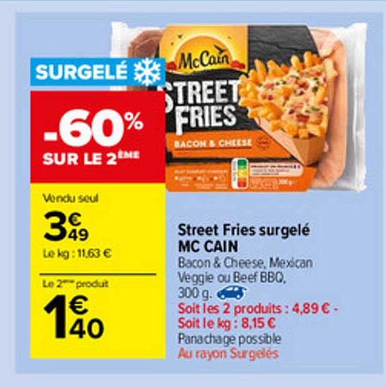 street fries surgelé mc cain