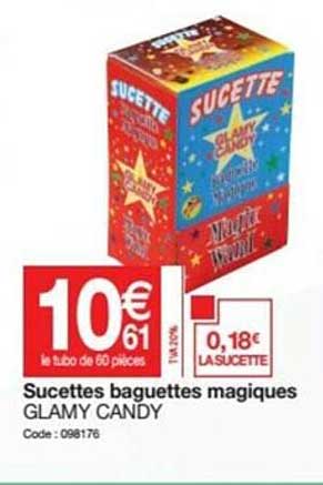 sucettes baguettes magiques glamy candy