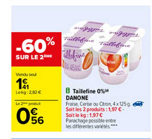 Taillefine 0% Danone -60% Sur Le 2ème
