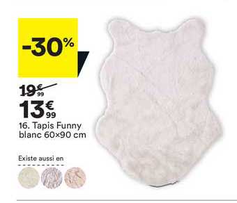 tapis funny blanc 60x90 cm