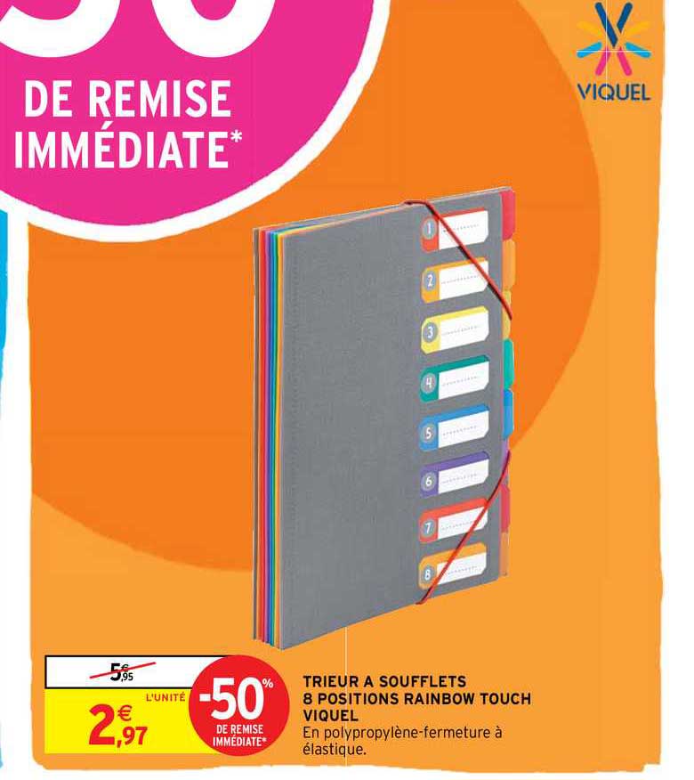 trieur à soufflets 8 positions rainbow touch viquel