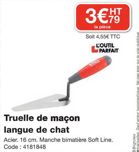 truelle de maçon langue de chat l'outil parfait