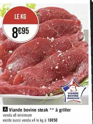 Viande Bovine Steak à Griller