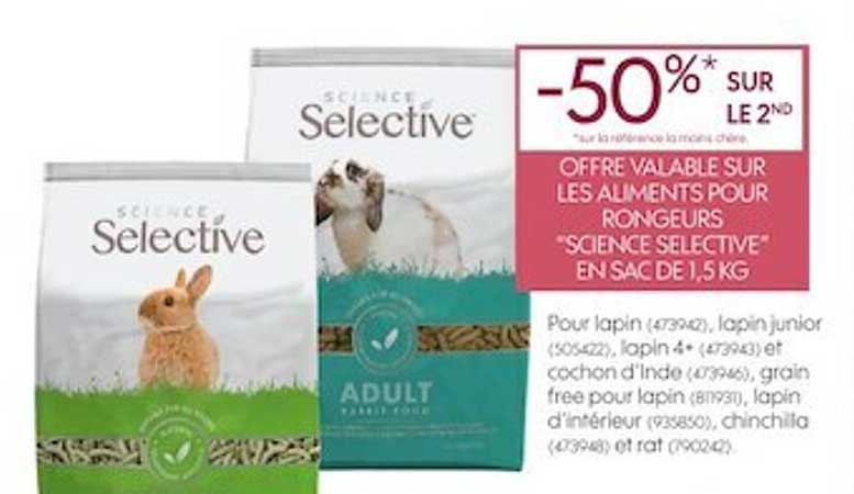 aliments pour rongeurs "science selective" en sac de 1,5 kg