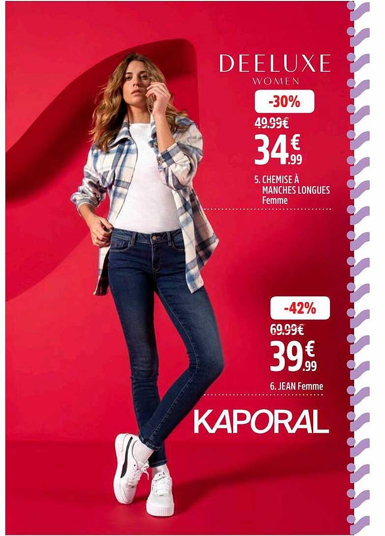 Chemise à Manches Longues Femme Deeluxe, Jean Femme Kaporal